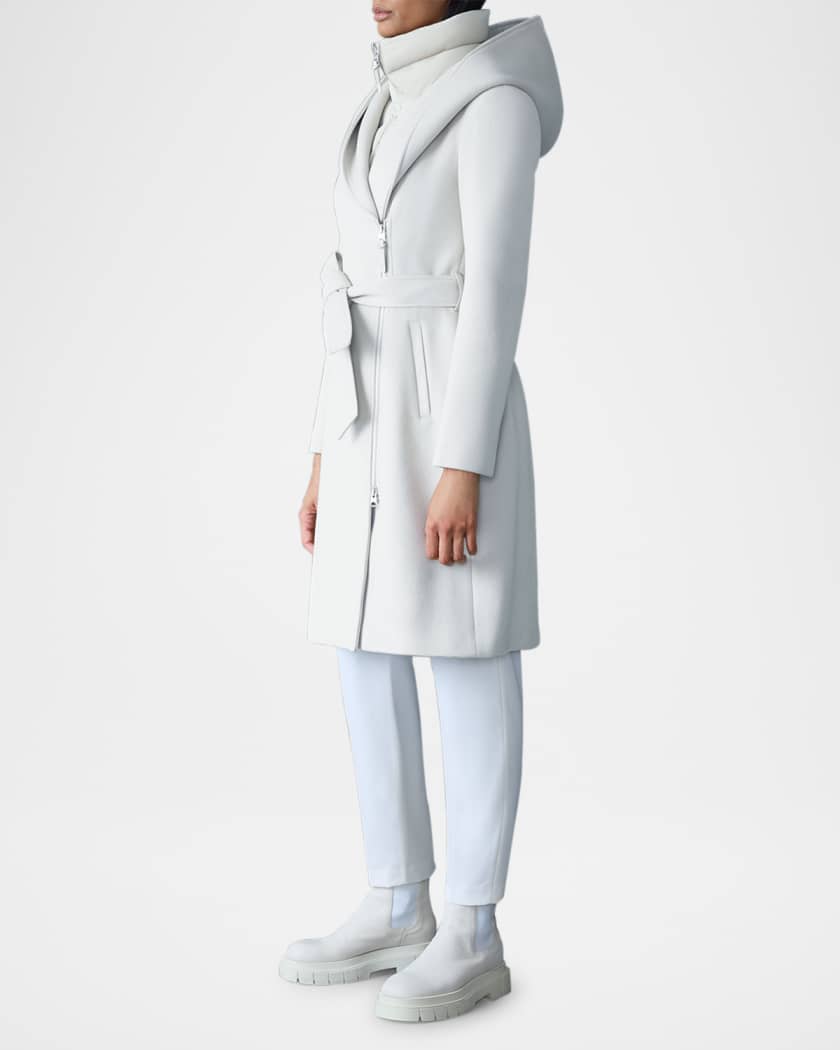 Shia 2-in-1 Double-Face Wool Coat with Removable Bib