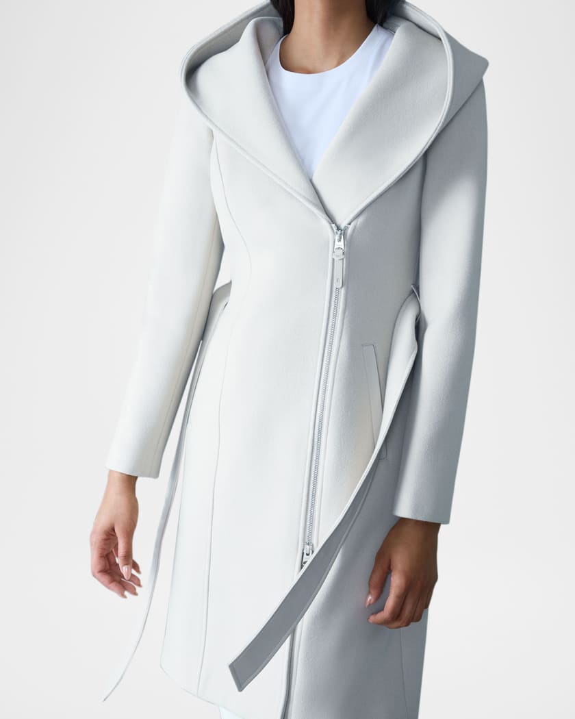 Shia 2-in-1 Double-Face Wool Coat with Removable Bib