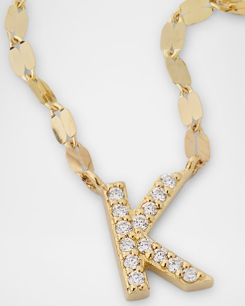 Flawless Mini Intial Pendant Necklace with Jump Ring, 16-18"L