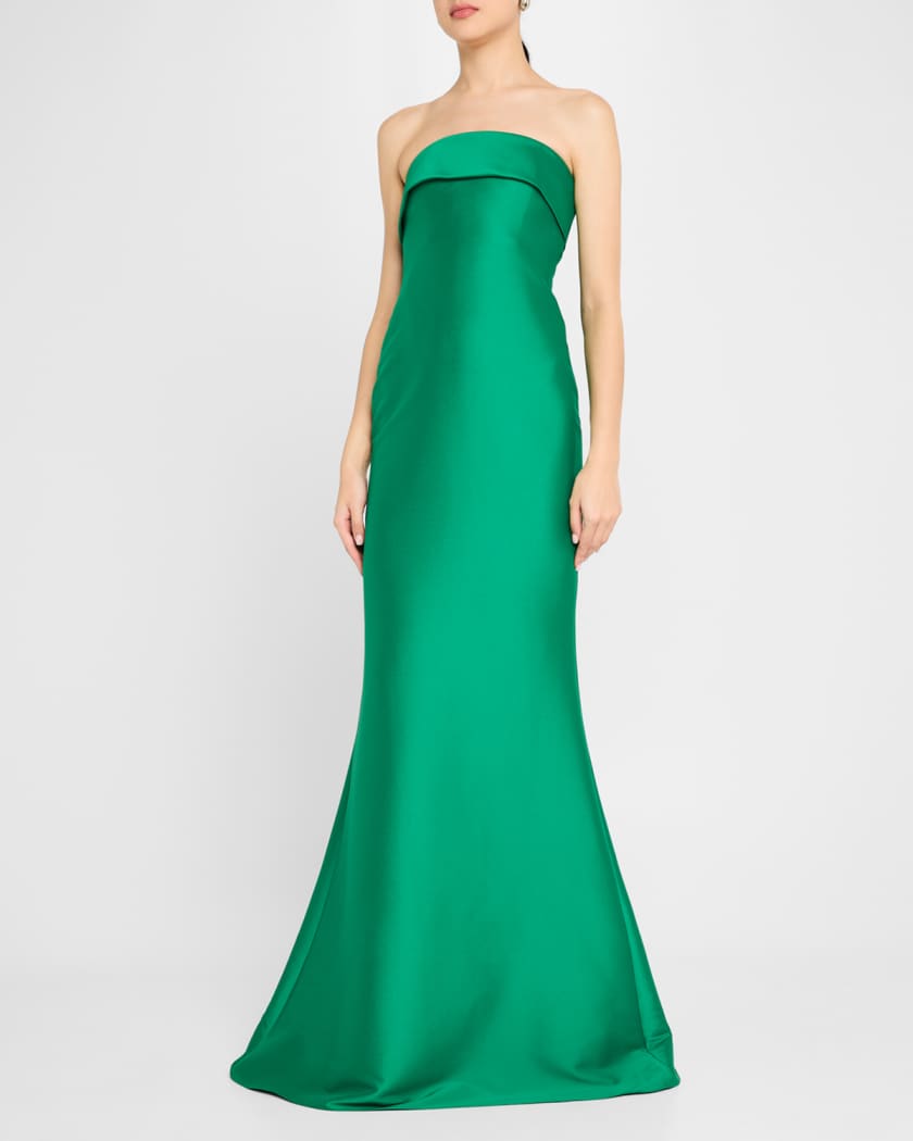 Strapless Bow-Back Mermaid Gown