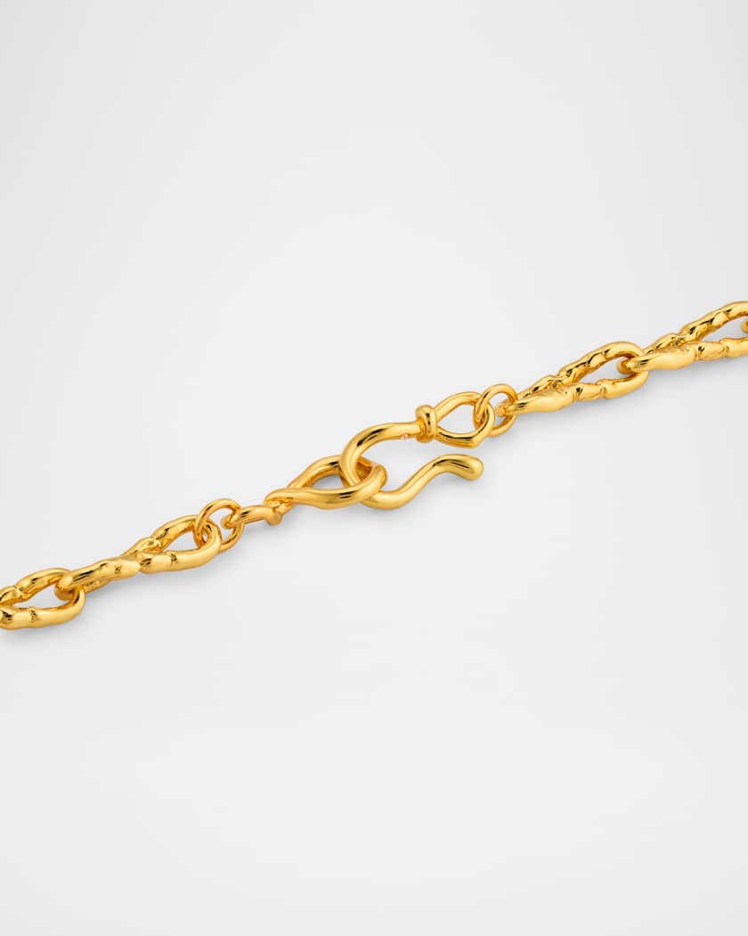 Brut Gold Twisted Link Necklace, 16"L