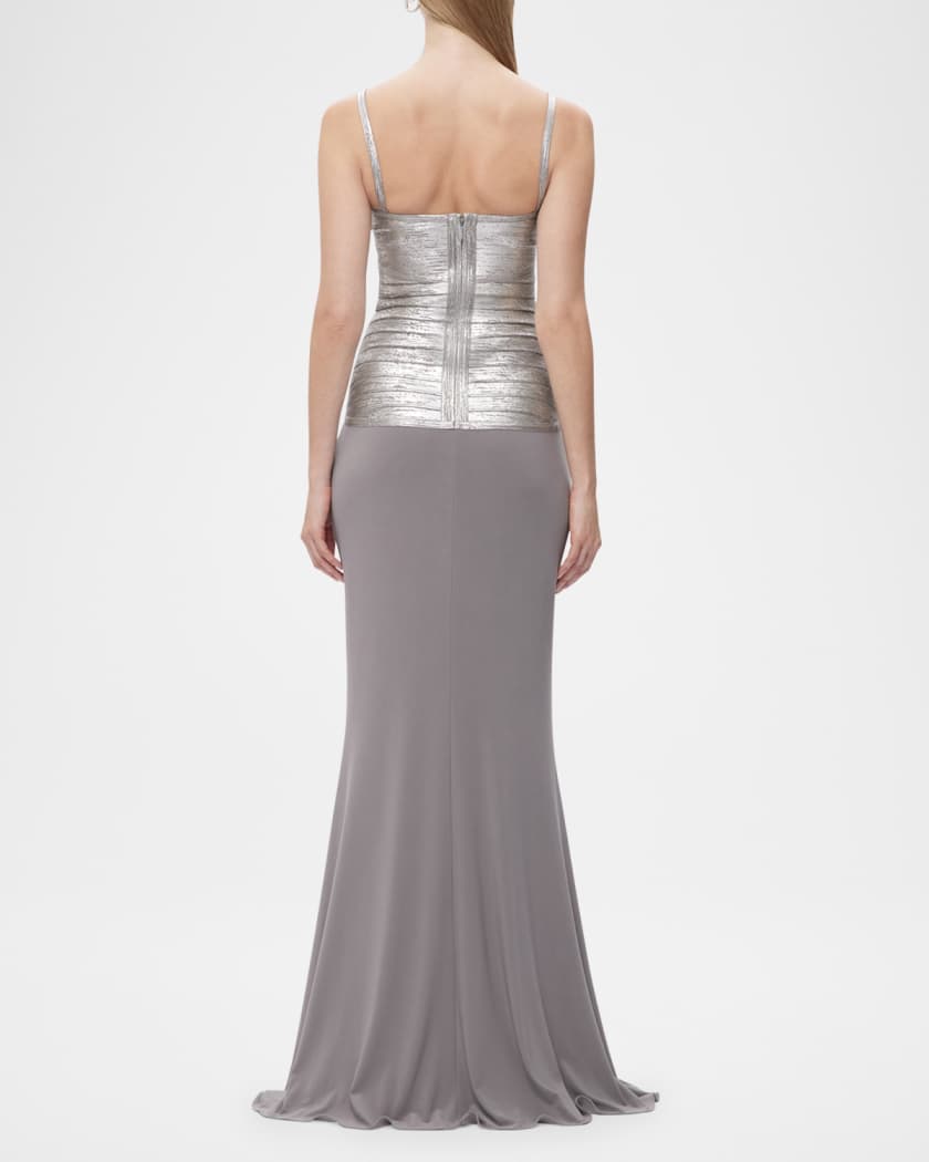 Violet Foil Bandage Trumpet Gown
