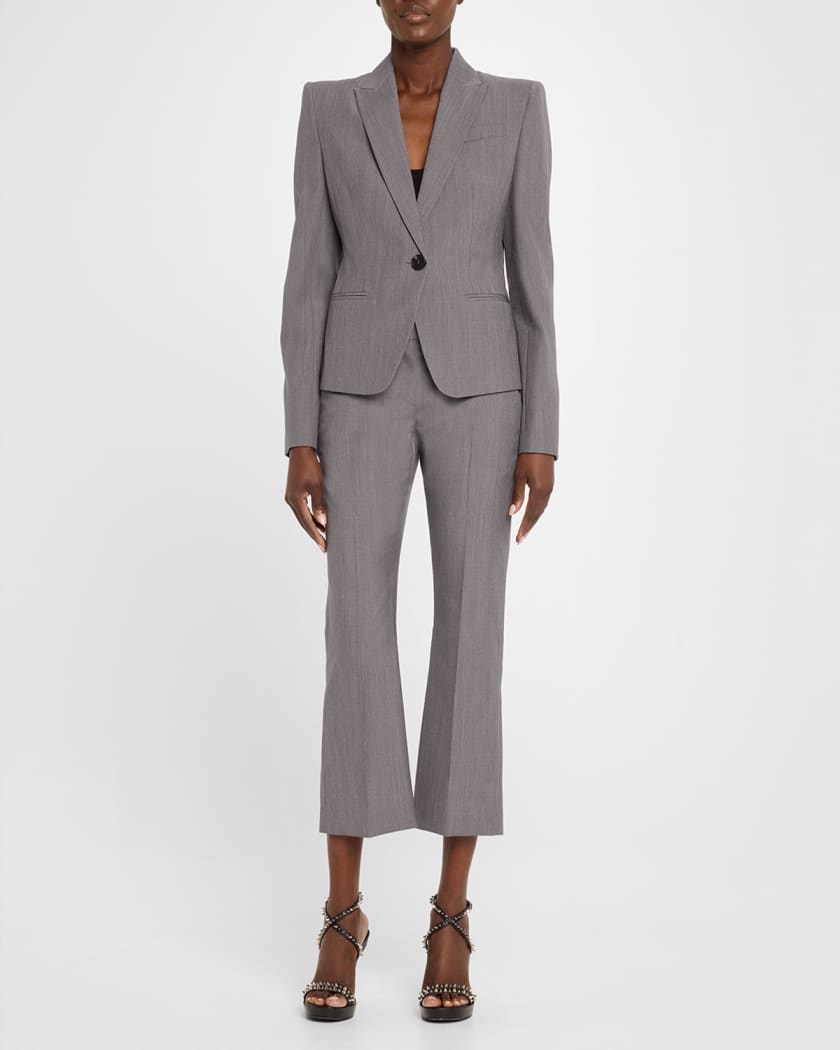 VIP【関税送料無料】希少 ALEXANDER MCQUEEN GREY WOOL BLAZER McQueen Single-Breasted Wool-Mohair Blazer Jacket | Neiman