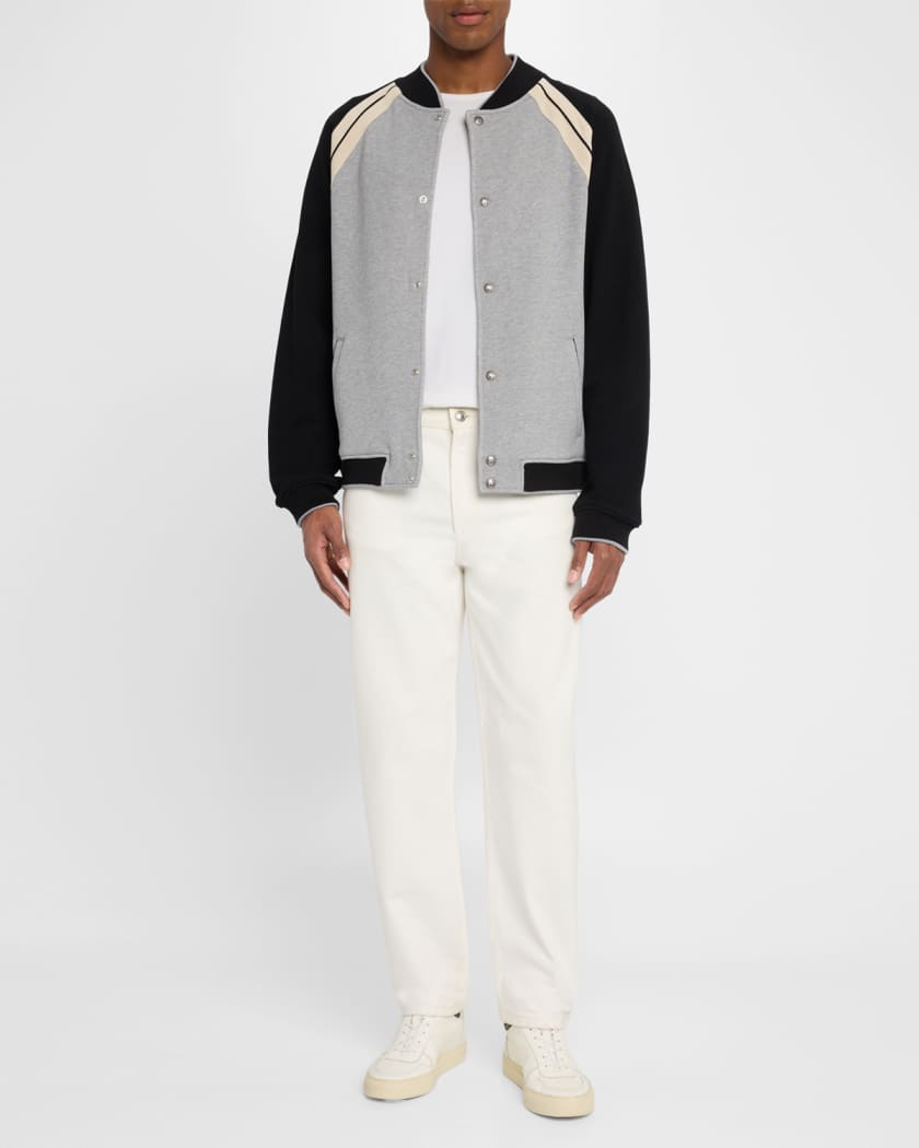 Men's Curved Logo Track Varsity Jacket