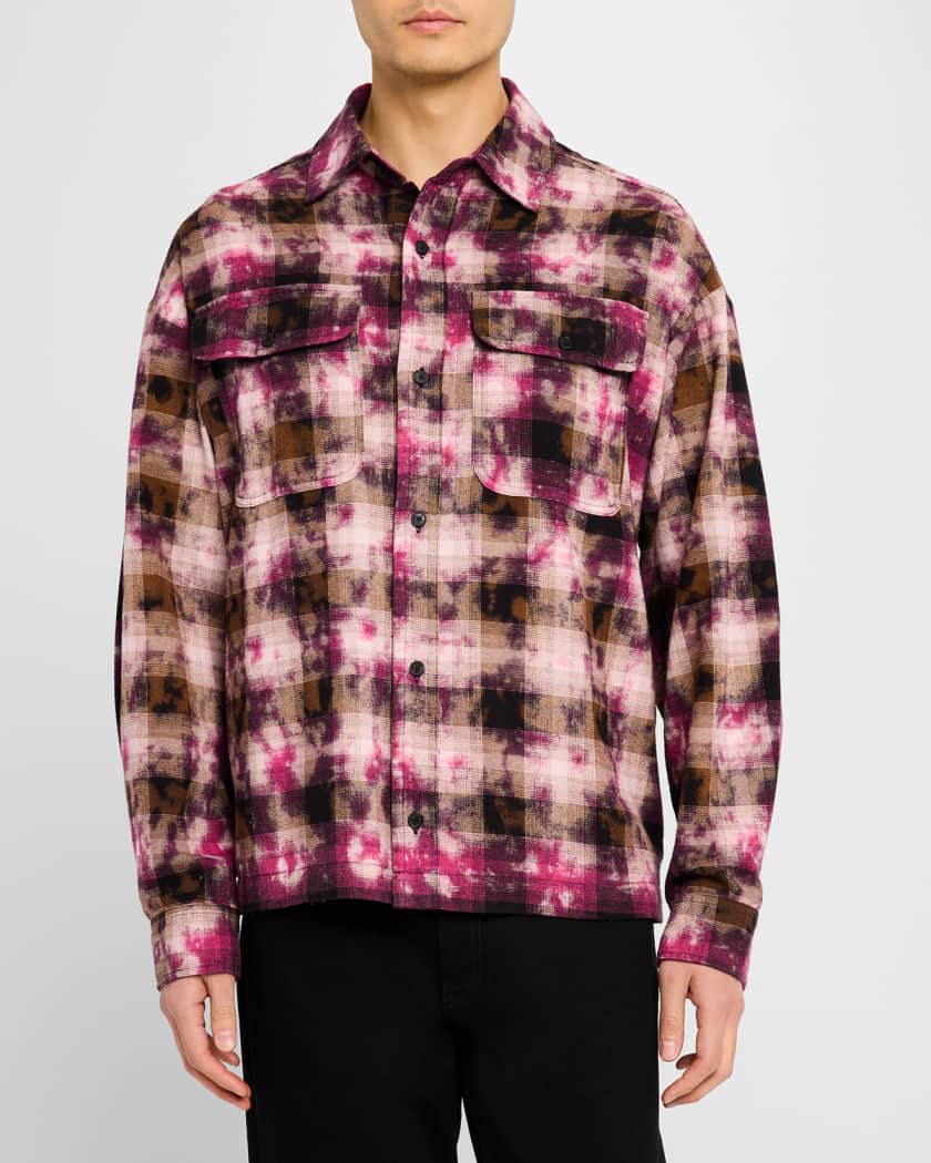 Men's Curved Logo Check Sport Shirt