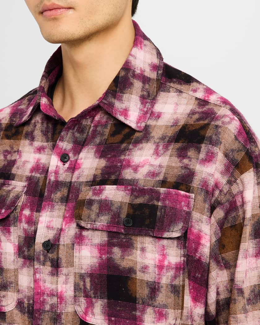 Men's Curved Logo Check Sport Shirt