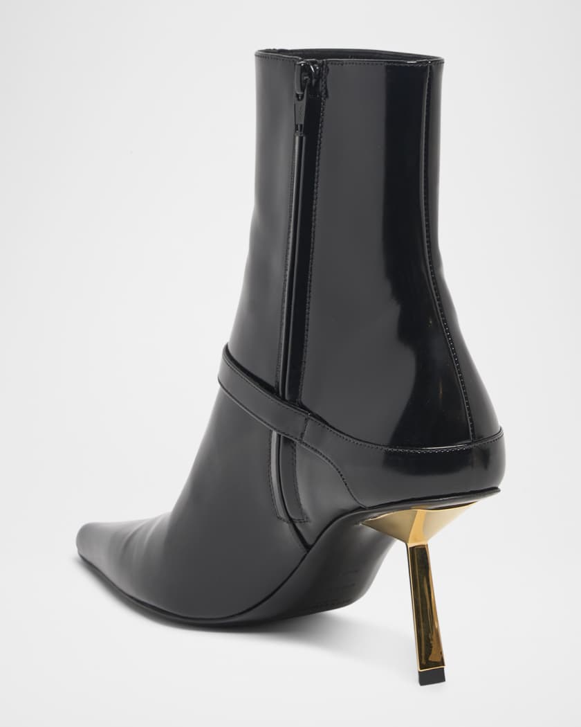 Lee Patent Buckle Stiletto Booties