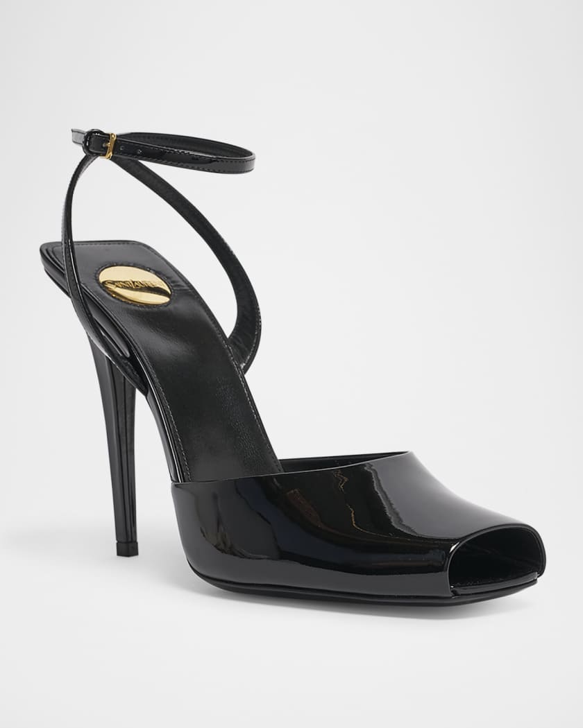 La Scandale Patent Ankle-Strap Sandals