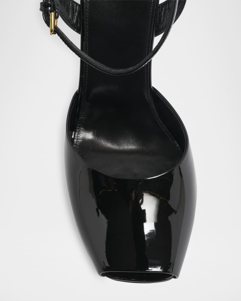 La Scandale Patent Ankle-Strap Sandals