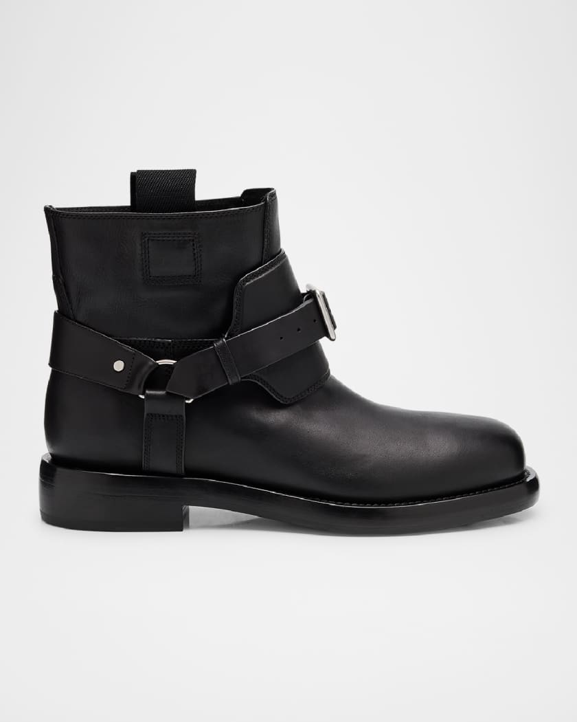 Burberry Men s Cobble Leather Ankle Boots Neiman Marcus