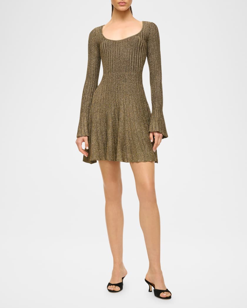 Raquel Ribbed Metallic Mini Dress