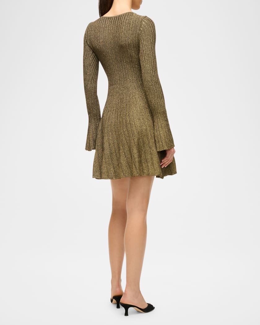 Raquel Ribbed Metallic Mini Dress