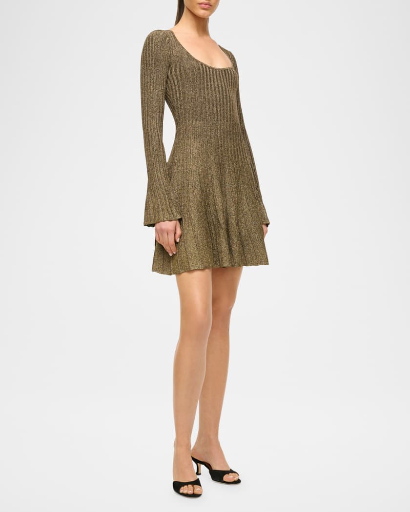 Raquel Ribbed Metallic Mini Dress