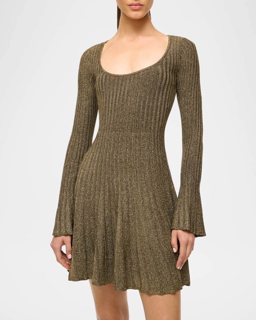 Raquel Ribbed Metallic Mini Dress