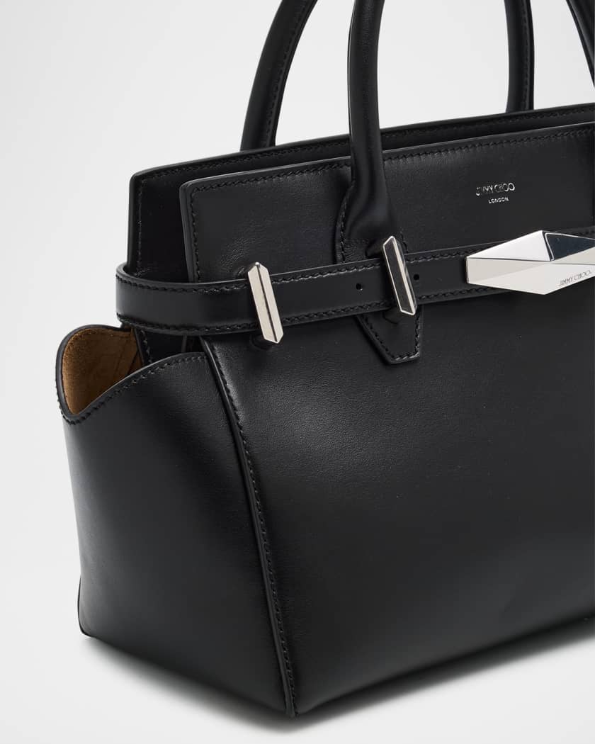 Small Diamond Belted Leather Top-Handle Bag