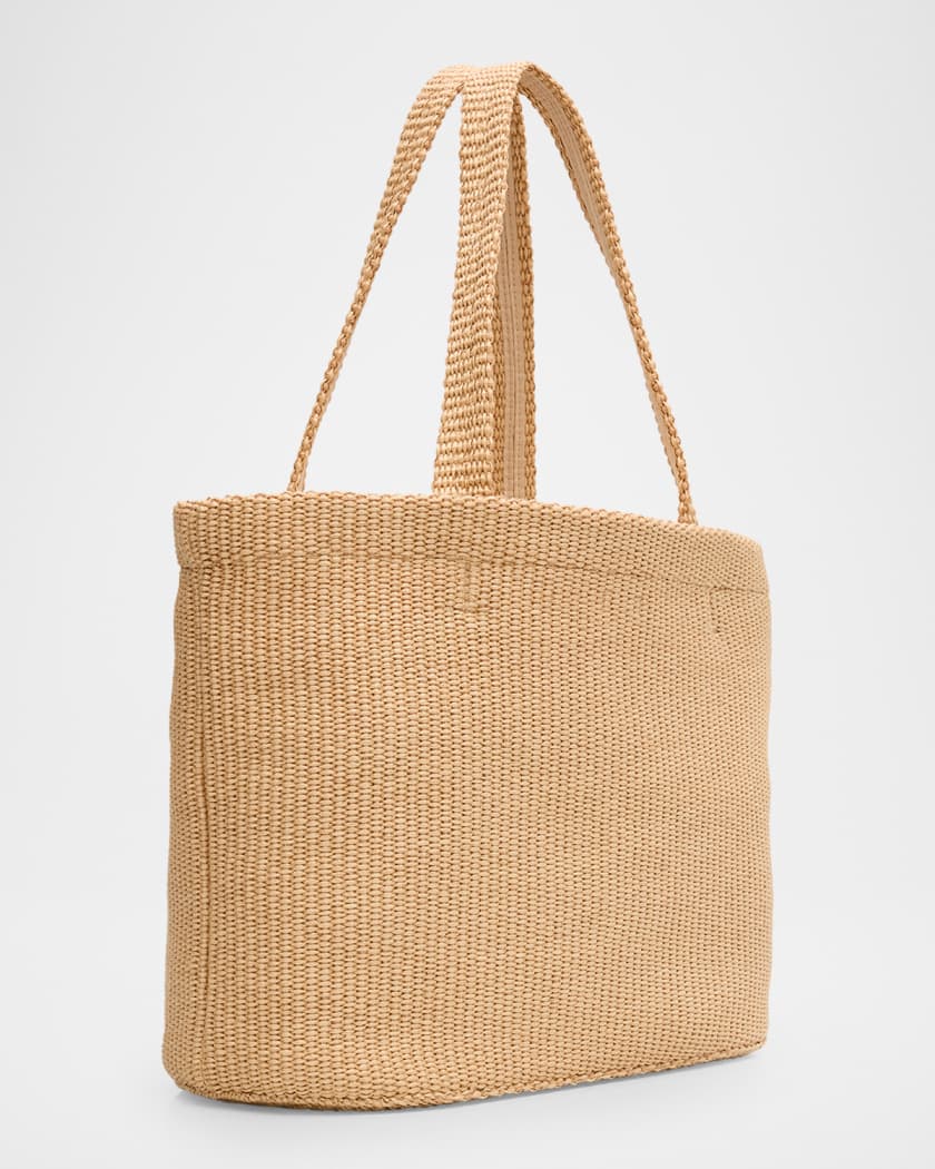 Miami Logo Raffia Beach Tote Bag