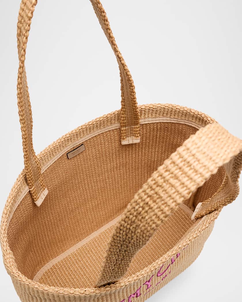 Miami Logo Raffia Beach Tote Bag