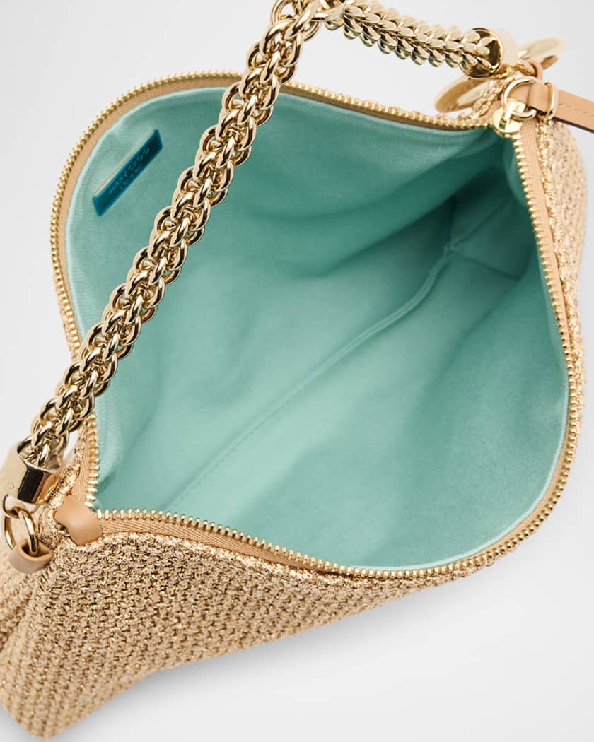 Callie London Metallic Raffia Shoulder Bag
