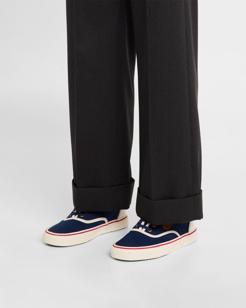 スニーカー Valentino Garavani Black Canvas Nojoke Sneakers Valentino Garavani Men's Nojoke Canvas Leather VLogo Low-Top