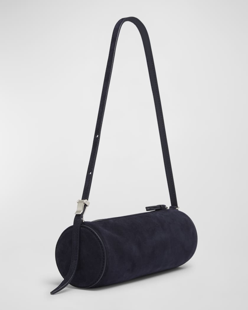 Silo Zip Suede & Leather Shoulder Bag