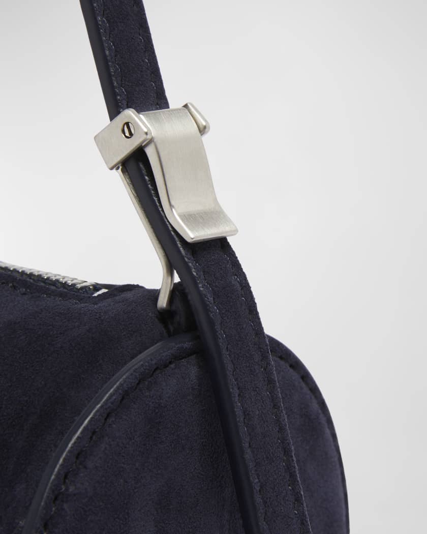 Silo Zip Suede & Leather Shoulder Bag