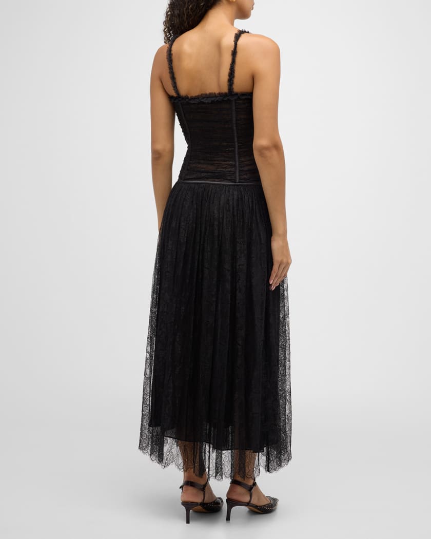 Florelle Lace Drop-Waist Midi Dress