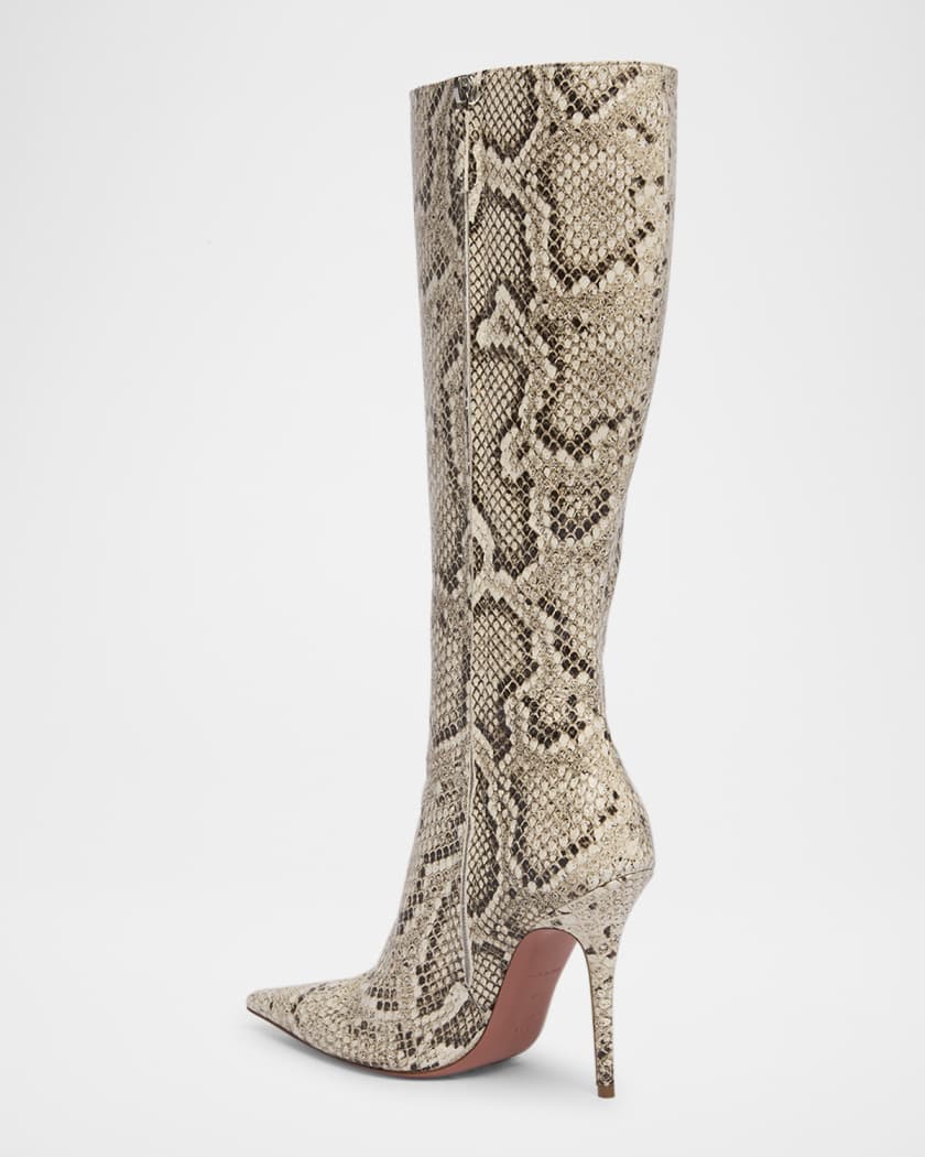 Barbara Snake-Embossed Stiletto Boots