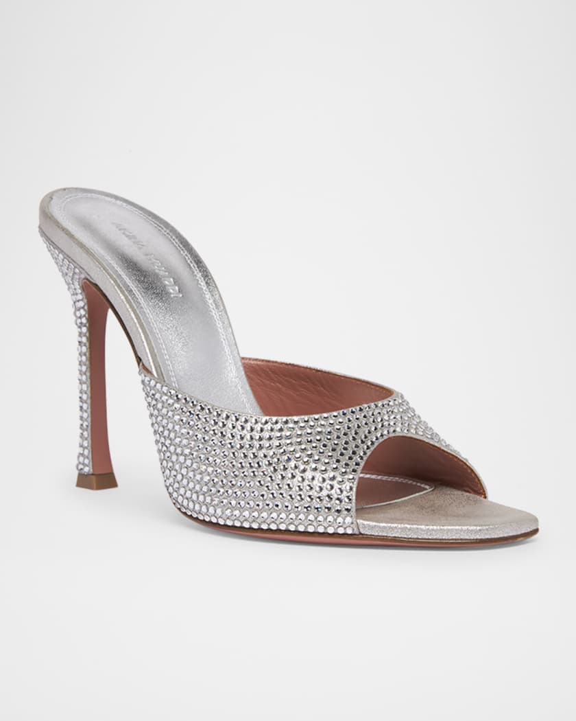 Alexa Crystal Metallic Stiletto Mule Sandals