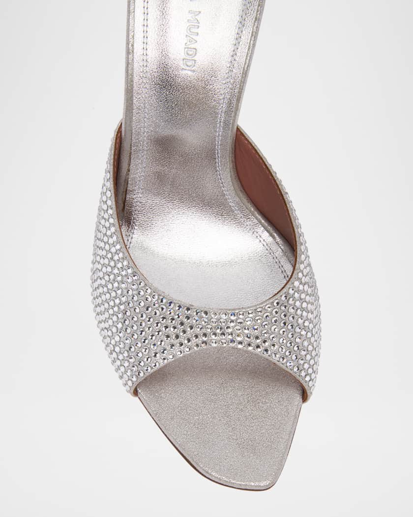 Alexa Crystal Metallic Stiletto Mule Sandals