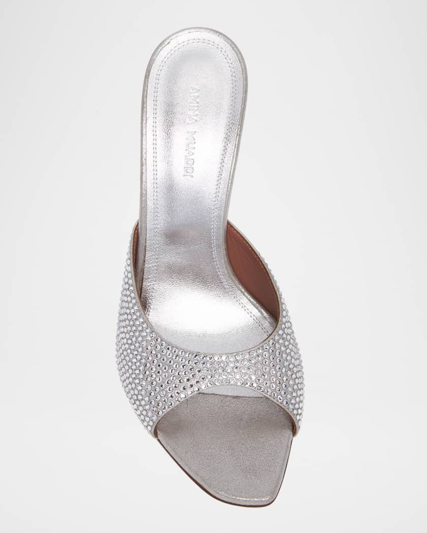 Alexa Crystal Metallic Stiletto Mule Sandals