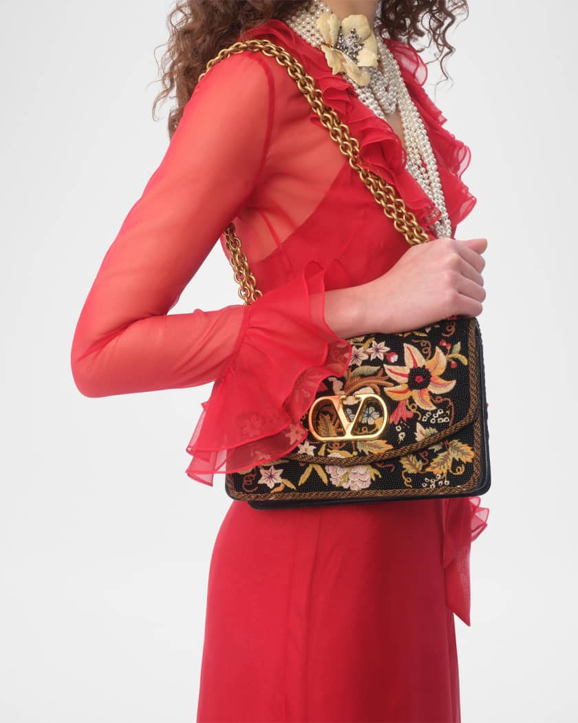 Vain Brocade Silk Chain Shoulder Bag