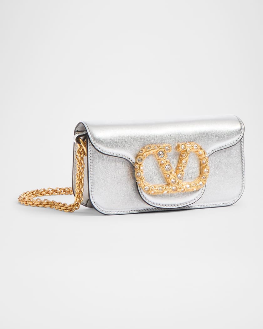 Loco Small Metallic Leather Shoulder Bag