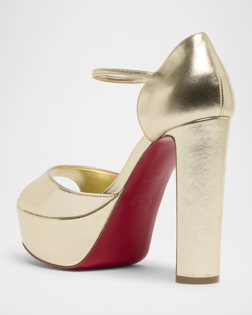 Sandaloo Metallic Red Sole Platform Sandals