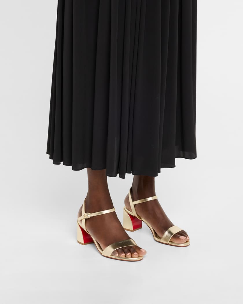 Miss Jane Metallic Red Sole Sandals