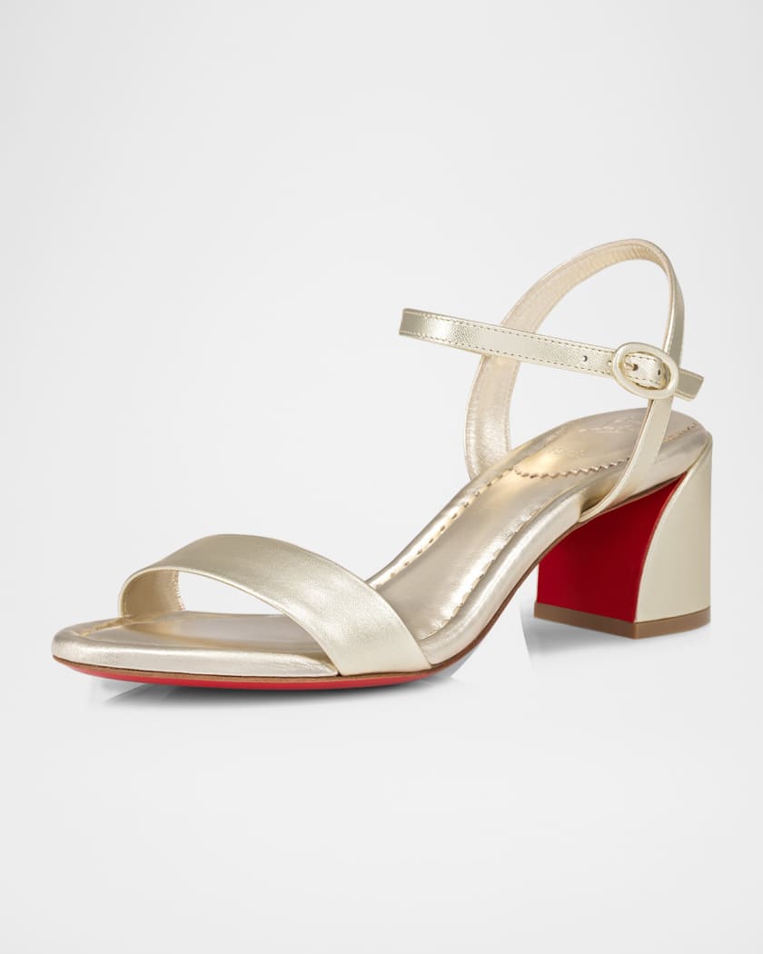 Miss Jane Metallic Red Sole Sandals