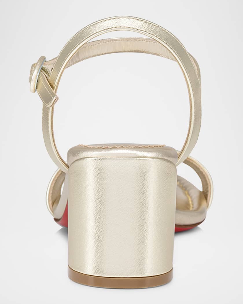 Miss Jane Metallic Red Sole Sandals