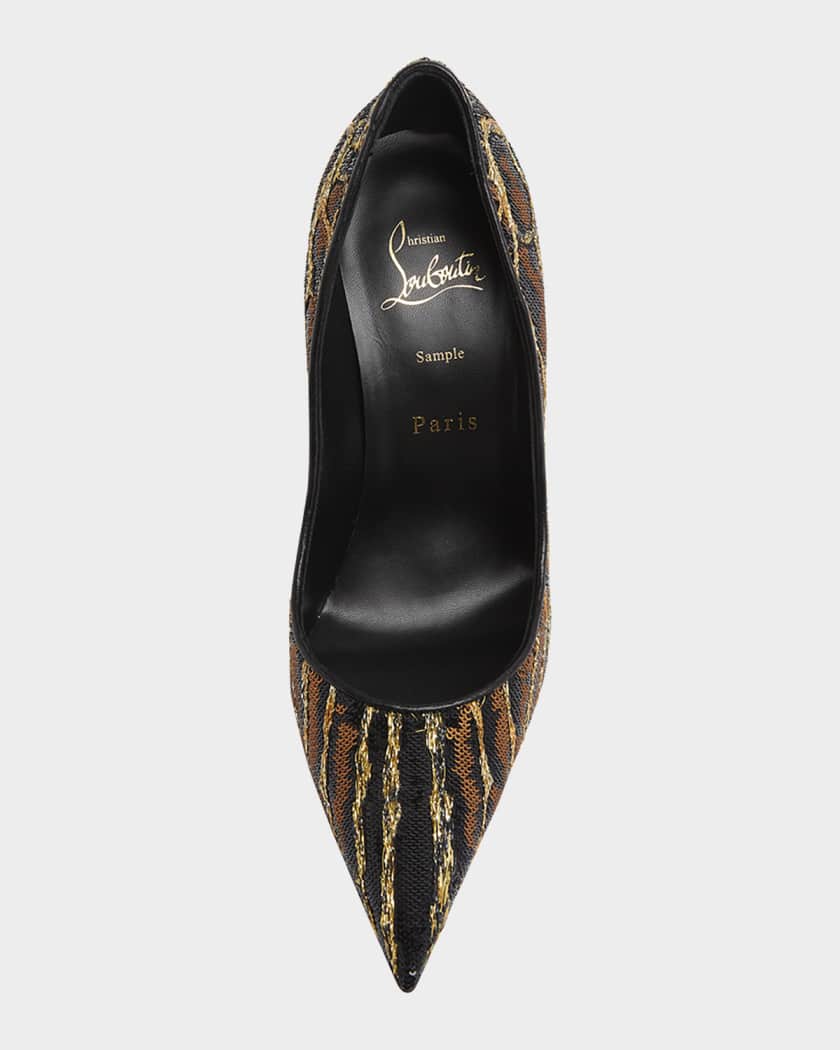 Miss Z Sequin Animal Red Sole Pumps