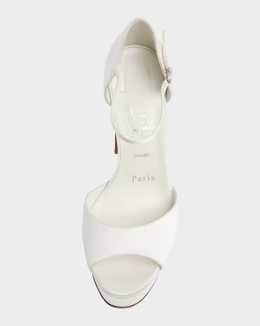 Christian Louboutin 130mm Sandaloo Silk Ankle-Strap Platform