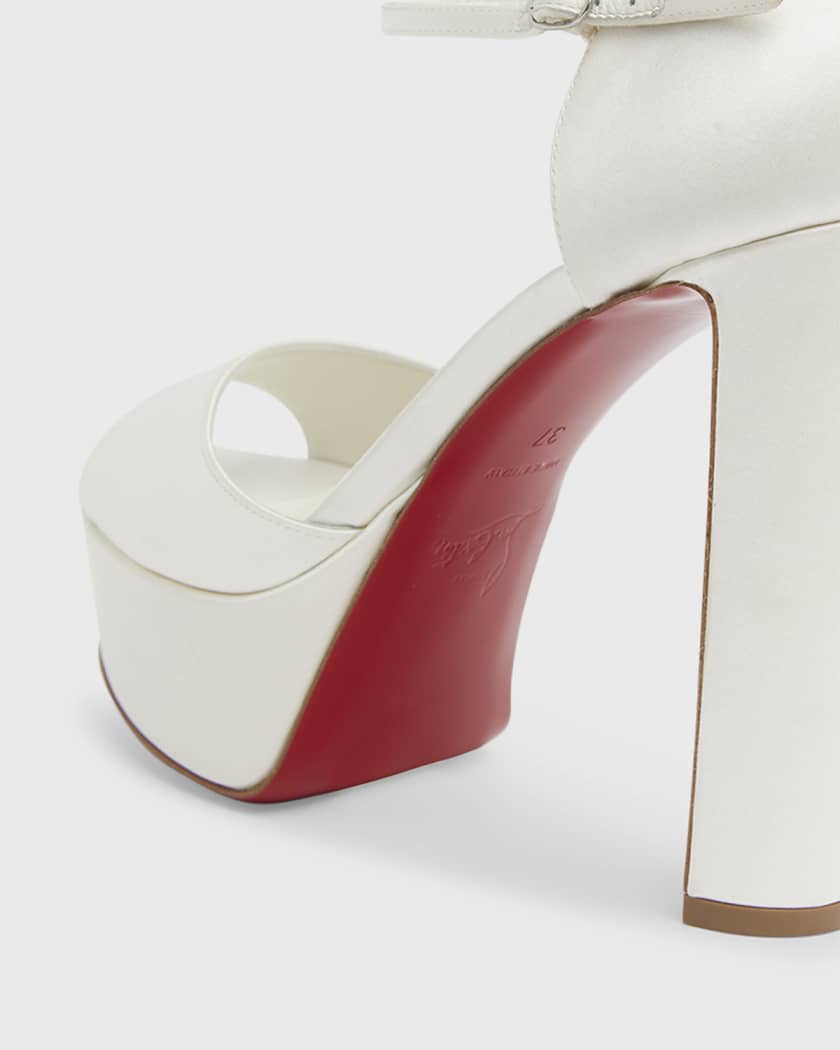 Christian Louboutin 130mm Sandaloo Silk Ankle-Strap Platform