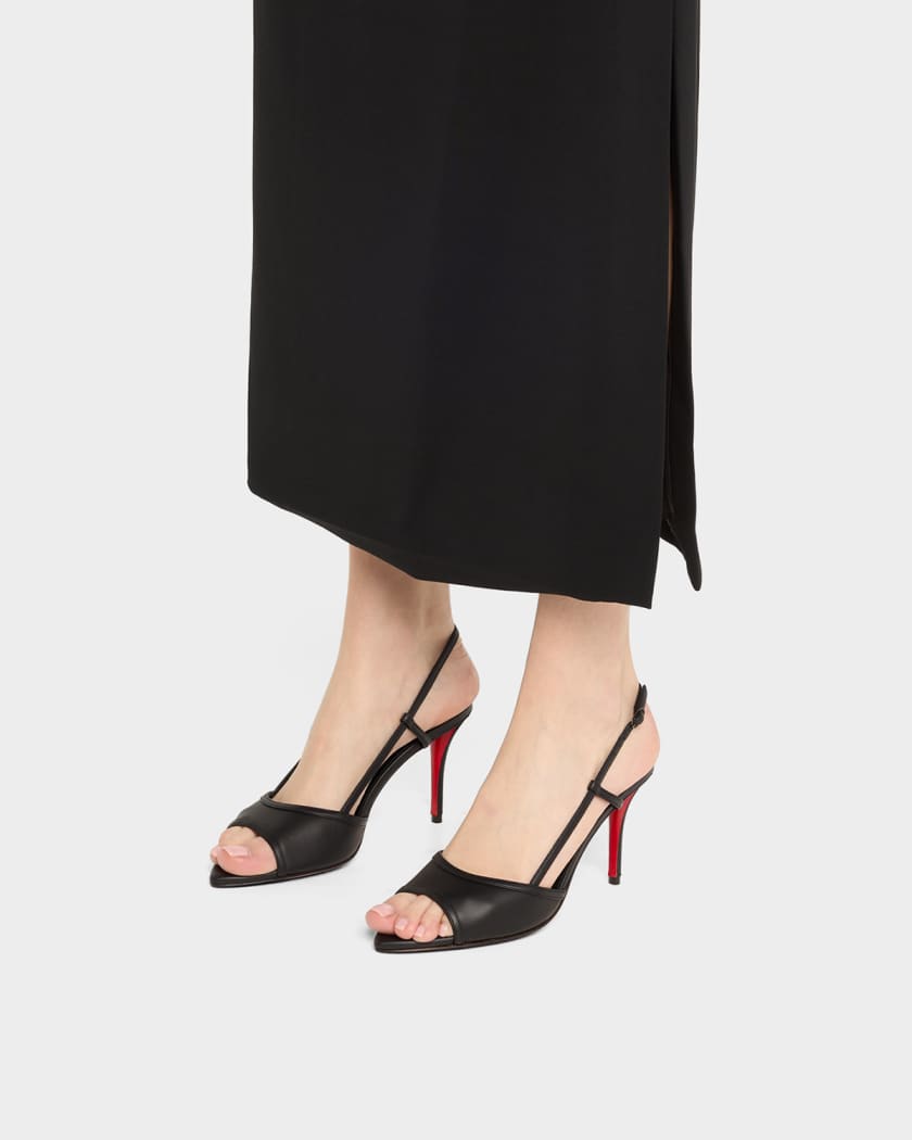 Miss Z Leather Red Sole Slingback Sandals