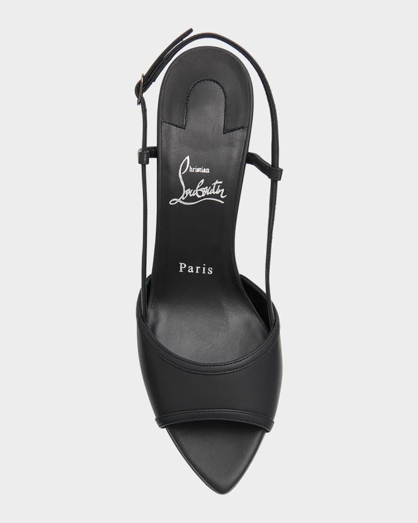 Miss Z Leather Red Sole Slingback Sandals