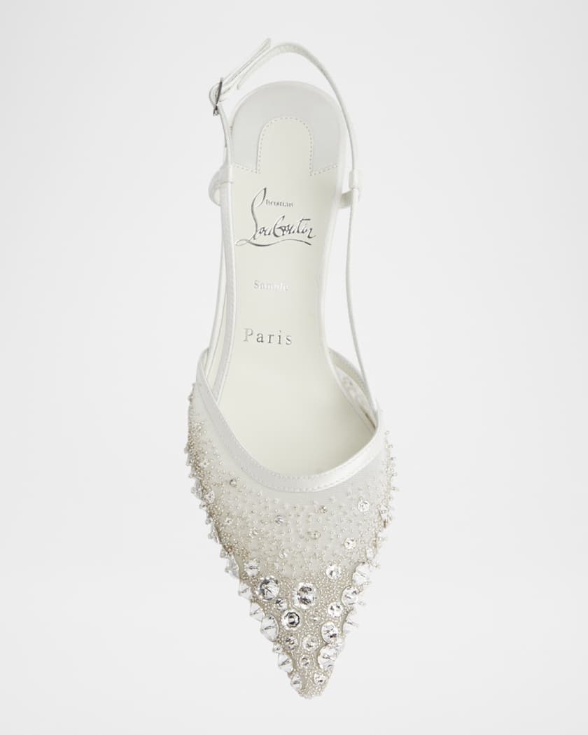 Miss Z Sparkling Red Sole Slingback Pumps