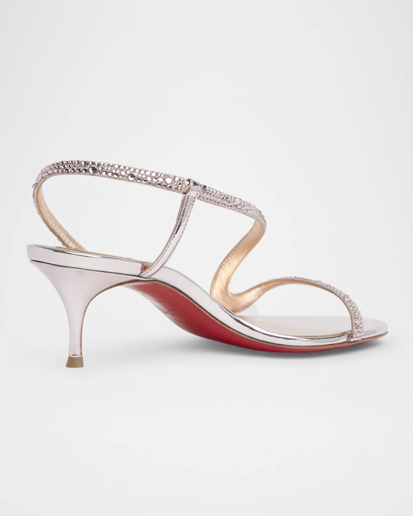 Rosalie Strass Red Sole Slingback Sandals