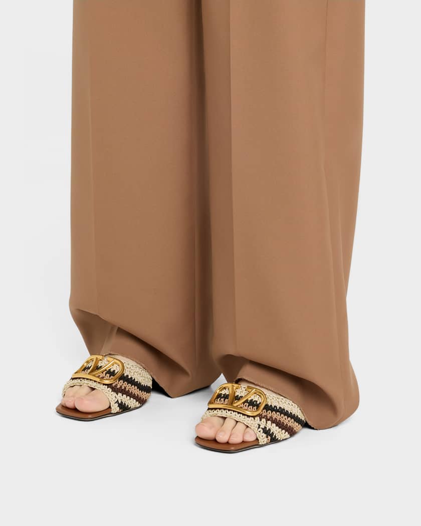 VLogo Crochet Slide Sandals