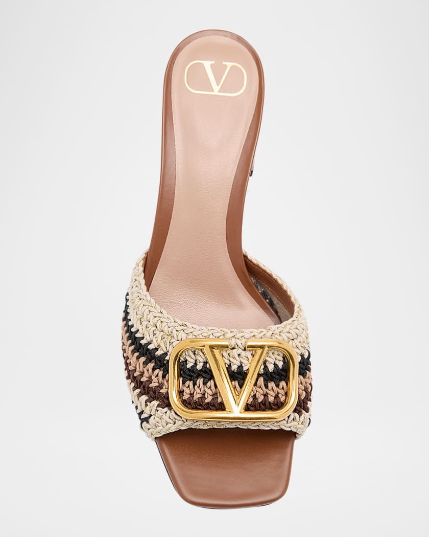 VLogo Crochet Slide Sandals