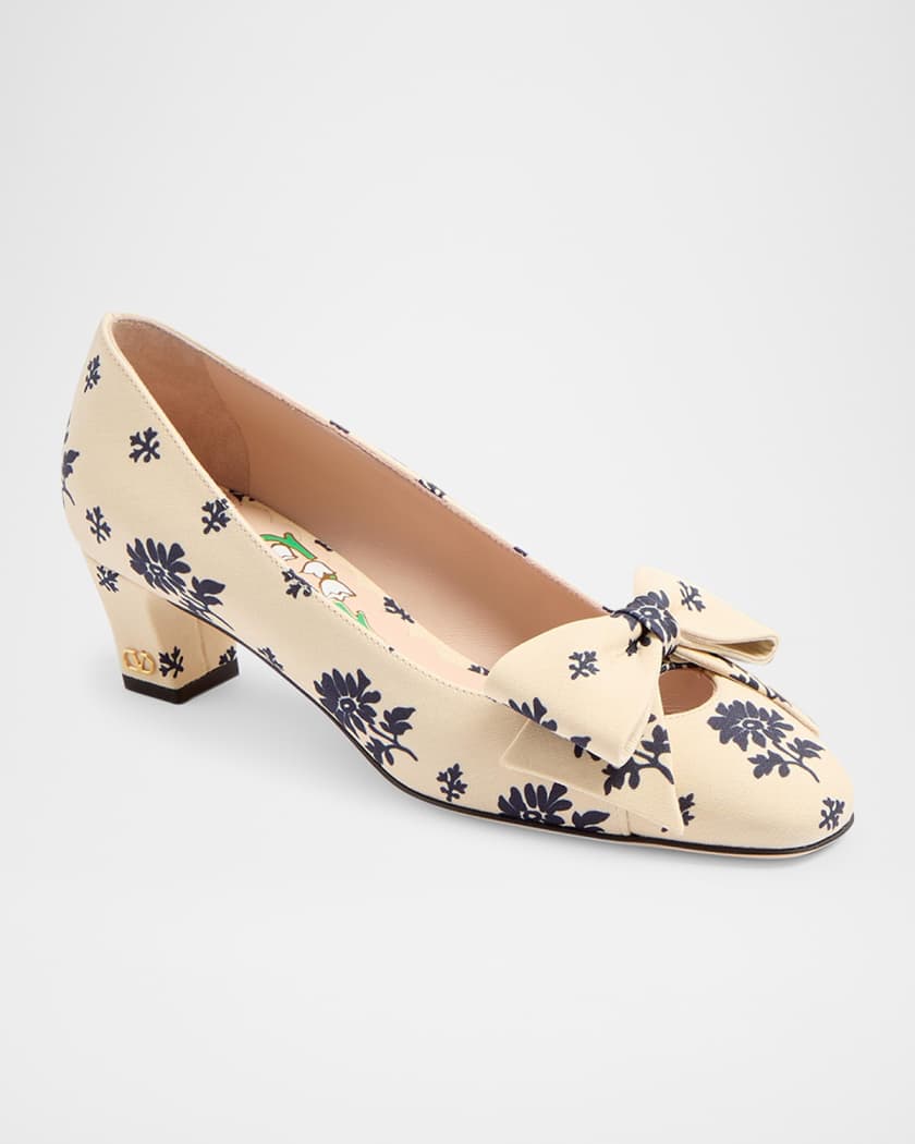 Bowow Floral Bow Pumps