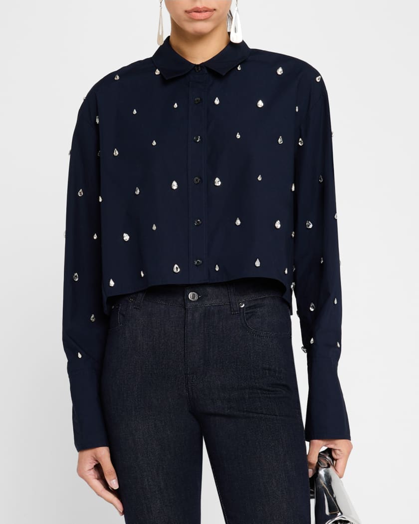 Mackie Boxy Rhinestone Cotton Top