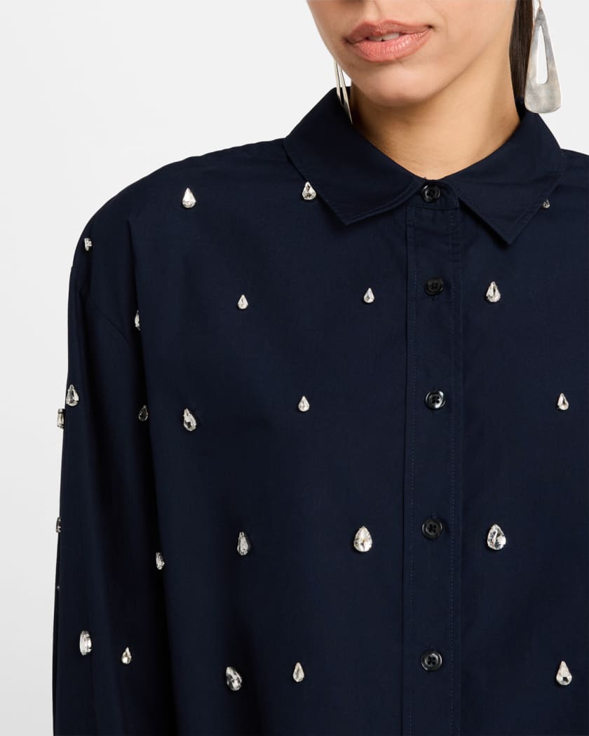 Mackie Boxy Rhinestone Cotton Top