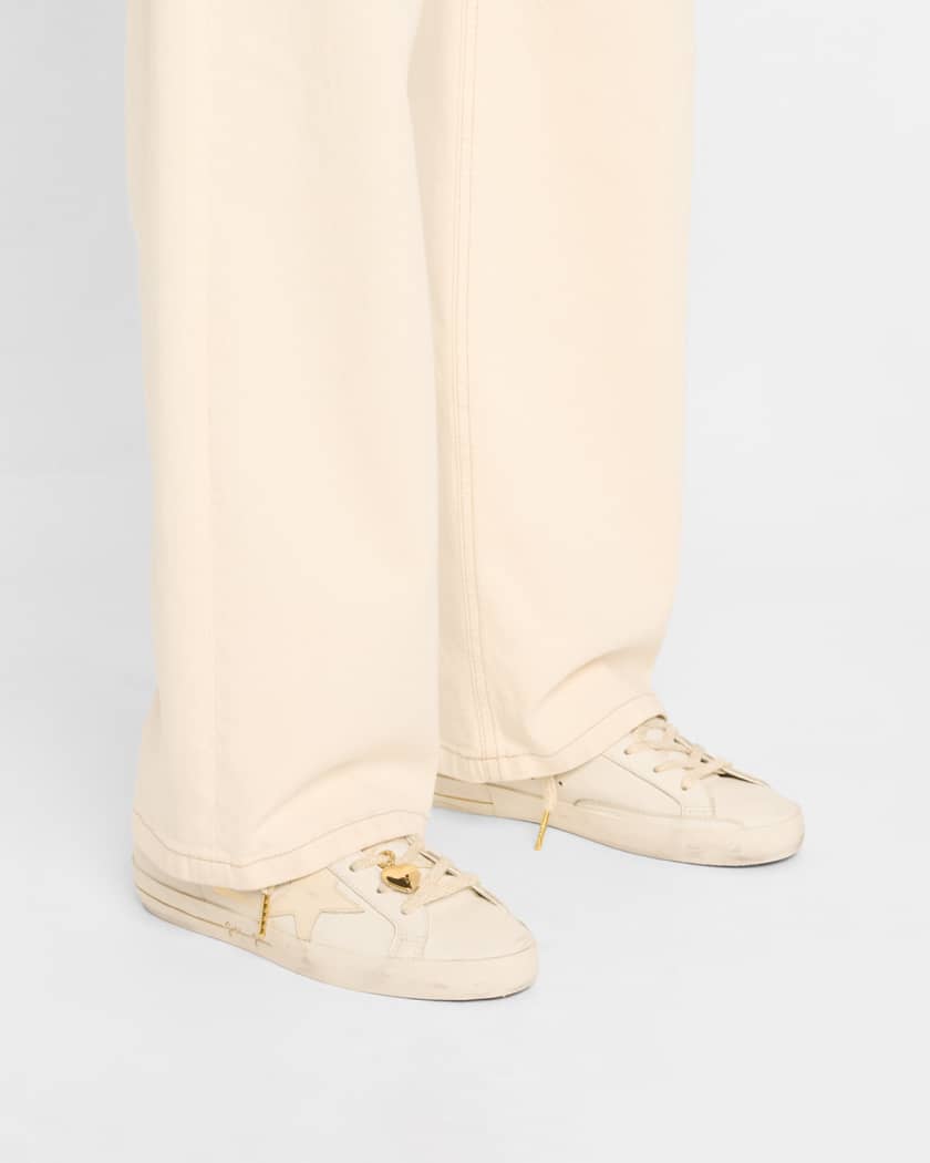 Superstar Mixed Leather Charm Low-Top Sneakers