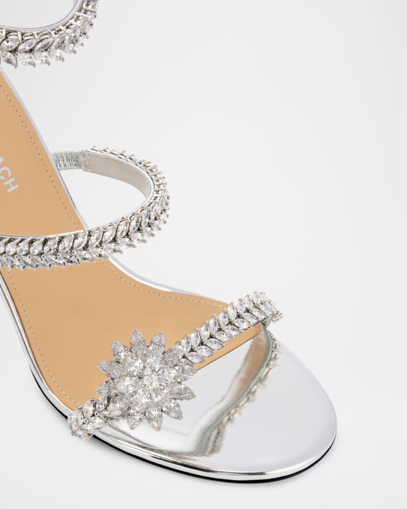 Lotus Crystal Metallic Ankle-Strap Sandals